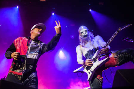 American alternative metal band Limp Bizkit performing live at Stadium club, Moscow, Russia.