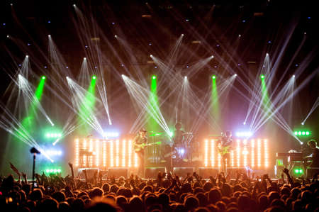 British pop-rock band the Kooks performing live at Stadium club, Moscow, Russia のeditorial素材