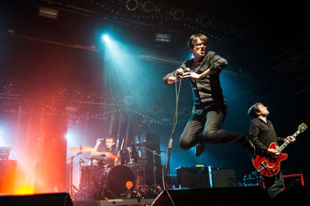 British rock band Suede performing live at Milk club, Moscow, Russia のeditorial素材