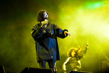 American hip-hop star Snoop Dogg performs in concert on Sziget Feztivalのeditorial素材