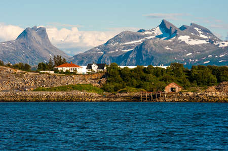 Picturesque mountains and sea in Norway