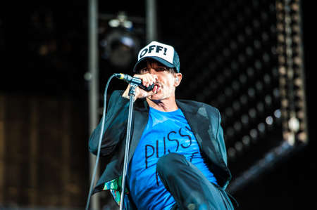 July 22, 2012 - Moscow, Russia - American rock band Red Hot Chili Peppers performing live at Luzhniki Stadium, Moscow, Russia.のeditorial素材