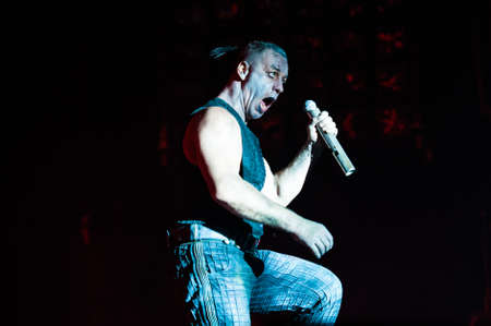 10 february, 2012 - Moscow, Russia - German heavy-metal band Rammstein performing live at Olimpiysky Stadium, Moscow, Russia.のeditorial素材