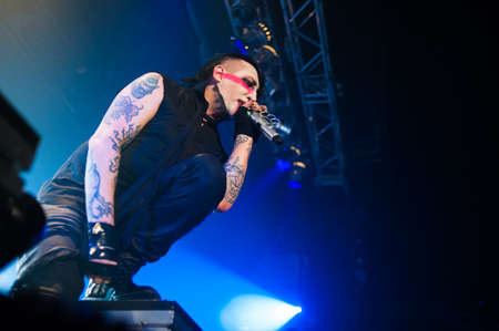 26 may, 2012 - Moscow, Russia - American alternative singer Marilyn Manson performing live at  Arena...