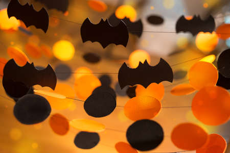 Halloween paper garlandsの写真素材