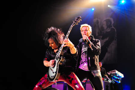 7 July, 2010 - Moscow, Russia - British rock singer Billy Idol performing live at Luzhniki stadium.のeditorial素材