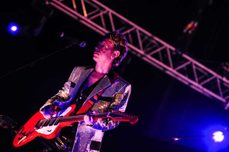 6 february, 2010 - Moscow, Russia - English electronic music band Depeche Mode performing live at Olimpiysky stadium.のeditorial素材