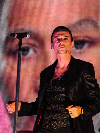 6 february, 2010 - Moscow, Russia - English electronic music band Depeche Mode performing live at Olimpiysky stadium.のeditorial素材