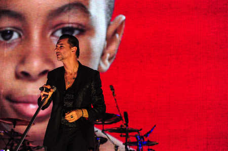 6 february, 2010 - Moscow, Russia - English electronic music band Depeche Mode performing live at Olimpiysky stadium.のeditorial素材
