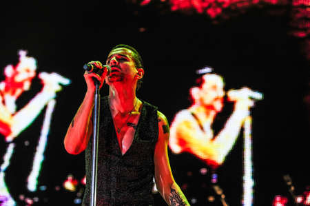 6 february, 2010 - Moscow, Russia - English electronic music band Depeche Mode performing live at Olimpiysky stadium.のeditorial素材