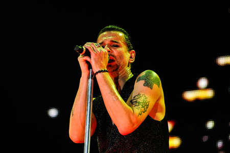 6 february, 2010 - Moscow, Russia - English electronic music band Depeche Mode performing live at Olimpiysky stadium.のeditorial素材