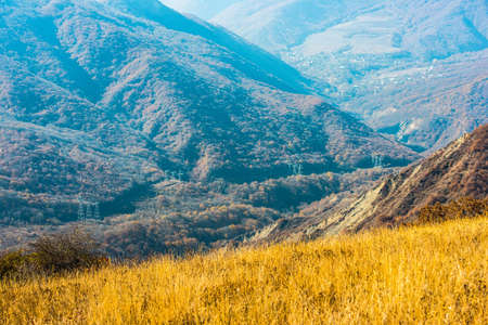 Picturesque mountain view in autumnの写真素材
