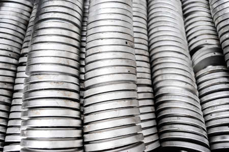 Stacked aluminium details in smelting plantの写真素材
