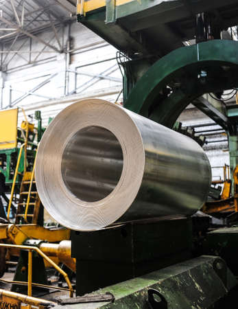 Roll of aluminium sheet in smelting plant