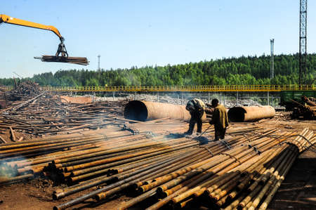 KAMENSK URALSKY, RUSSIA - CIRCA JULY, 2010  - Kamensk Uralsky Metallurgical Works (KUMZ in Russian abbreviation)  is one of the largest smelting plants in Russiaのeditorial素材