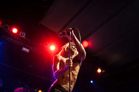5 August, 2010 - Moscow, Russia - American rock singer Iggy Pop performing live at Milk clubのeditorial素材