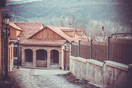 Street view of  Mtskheta,  the old capital of Georgiaの写真素材