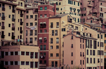 Old buildings in Genoa, Italy. Toned pictureの写真素材