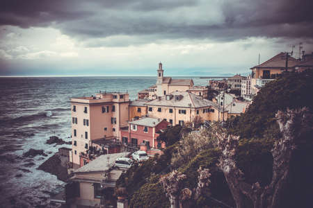 Boccadasse, a picturesque sailor quarter of Genoa, Italy.のeditorial素材