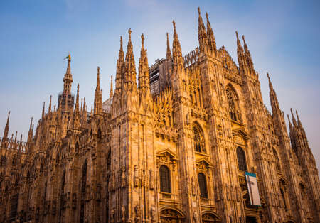Duomo di Milano, Cathedral of Milan, Italy. Toned picture