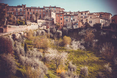 Historical town of Siena, Italy. Toned picture