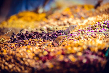 Tea on sale at Istanbul Spice market in Istanbul, Turkey.の写真素材