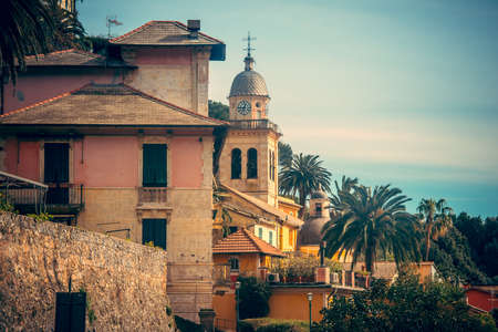 View of Portofino village, Italy. Toned pictureの写真素材