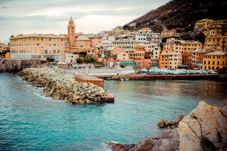 Nervi is a former fishing village now a seaside resort of Genoa in Liguria region of Italyの写真素材