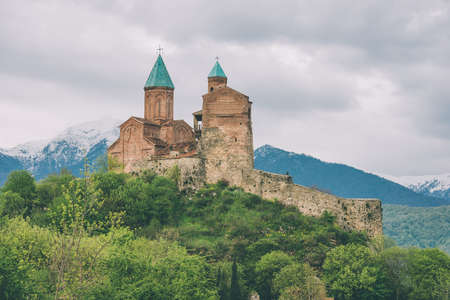 Gremi is a 16th-century architectural monument (royal citadel and church) in Kakheti region, Georgia. Toned pictureの写真素材
