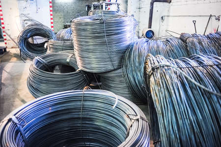 MOSCOW, RUSSIA - CIRCA APRIL, 2011: Rolls of fittings (armature) produced by Hrombur steel plant, based in Moscow, Russiaのeditorial素材
