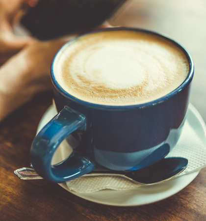 Big cup of coffee. Toned imageの写真素材