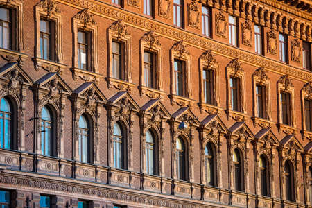Old beautiful building in historical center of Saint Petersburg, Russiaの写真素材