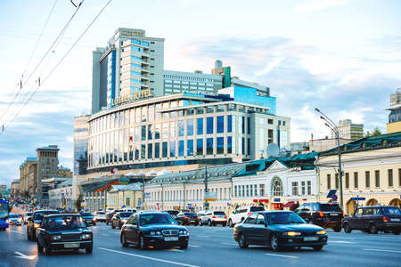 MOSCOW, RUSSIA - AUGUST 15, 2015: View of Lotte Plaza Hotel and business centre in Moscow, Russiaのeditorial素材