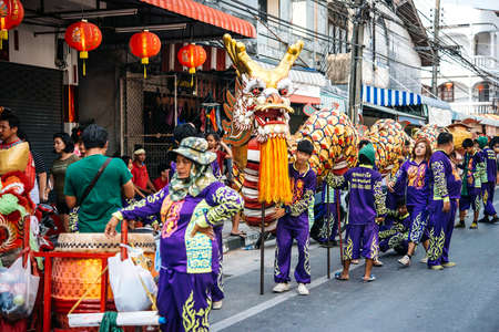 KOH SAMUI, THAILAND - MARCH 18, 2016: Celebration of Chinese New Year in one of the villages at Koh Samui, Thailand.のeditorial素材