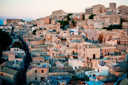 View of old buildings in Erice village in Sicily, Italy.の写真素材