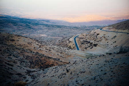 View of the mountains in the Bekaa Valley, Lebanon.の写真素材