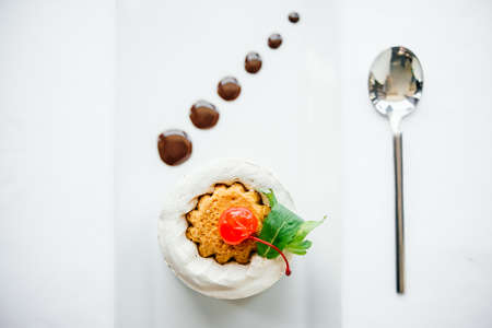 Ice cream cake with cookieの写真素材