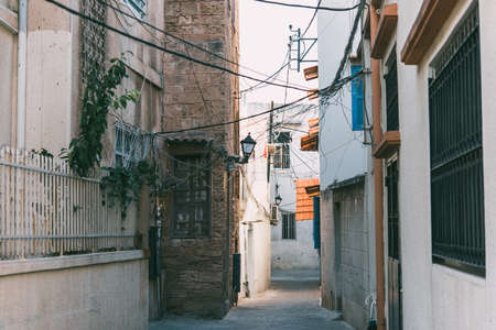 View of the streets of old town of Tripoli, Lebanon. Toned pictureの写真素材