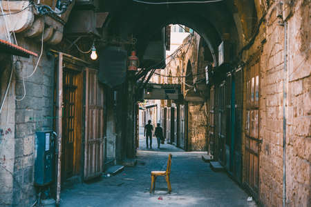 View of the streets of old town of Tripoli, Lebanon. Toned pictureの写真素材