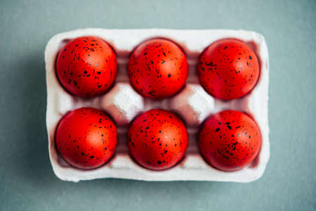 Modern painted easter eggsの写真素材