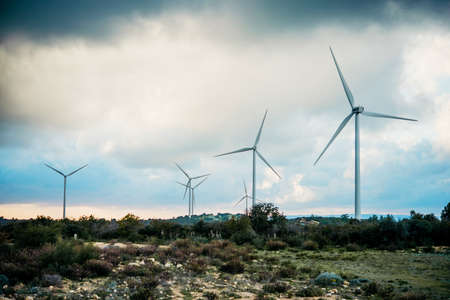 The view of windmill electric powerplantsの写真素材