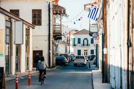 View of one of the streets of Limassol, Cyprus.の写真素材