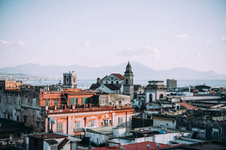 View of Naples, Campania, Italy.の写真素材