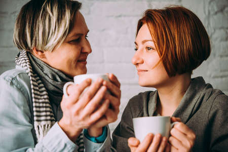 Beautiful lesbian couple. LGBT and same sex marriage conceptの写真素材