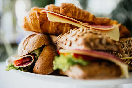 Plate with different sandwiches