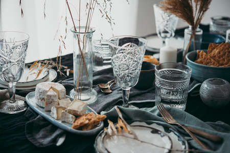 A table served for celebration or wine party.