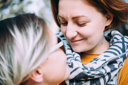 Close-up of happy lesbian couple