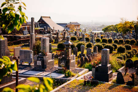 View of a japanese cemetery.の写真素材
