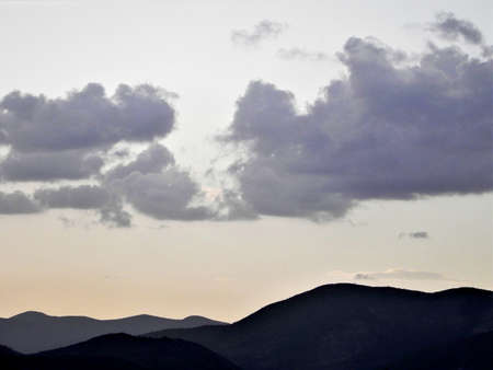 A high definition photograph of a serene mountain range.の写真素材