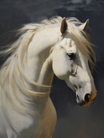 White running horseの素材